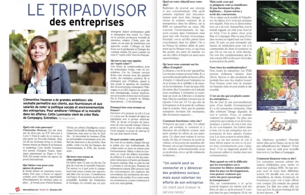 PRESSE Mag2Lyon: Le Tripadvisor des entreprises